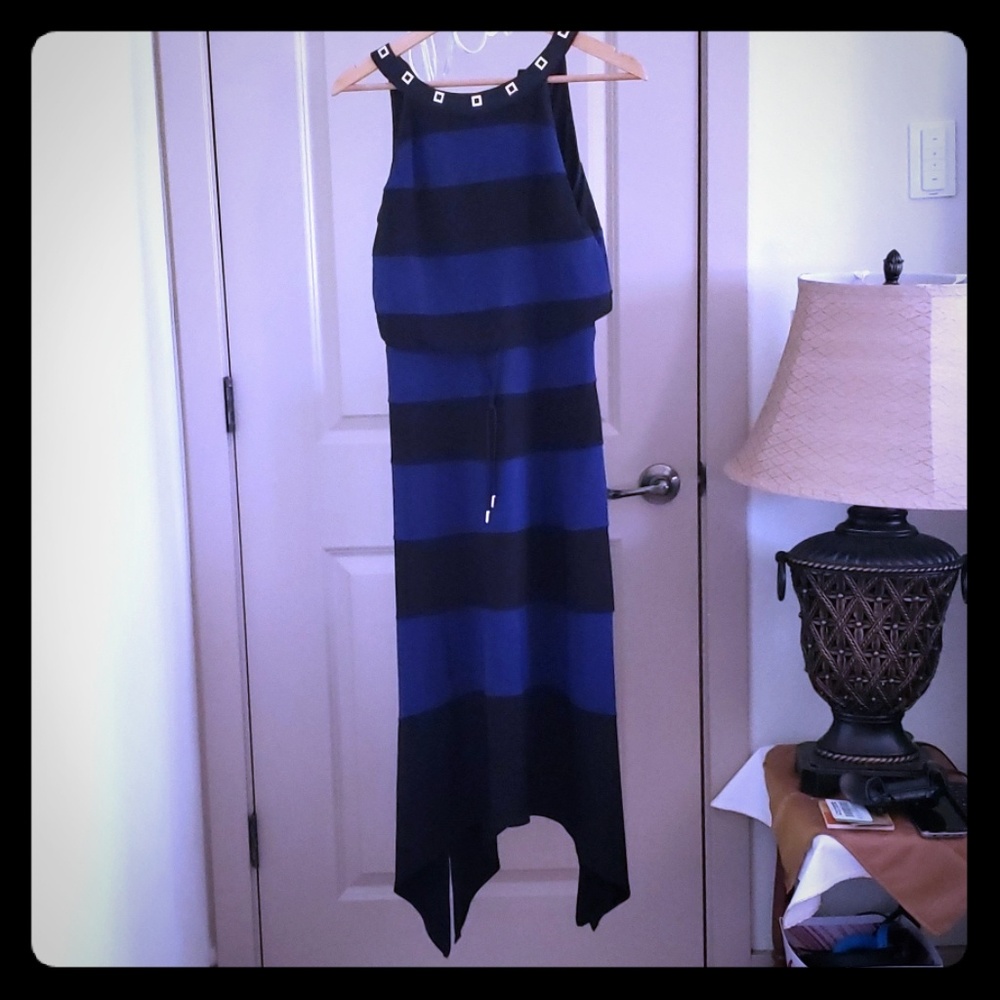 Black and blue dress from White House Black Market